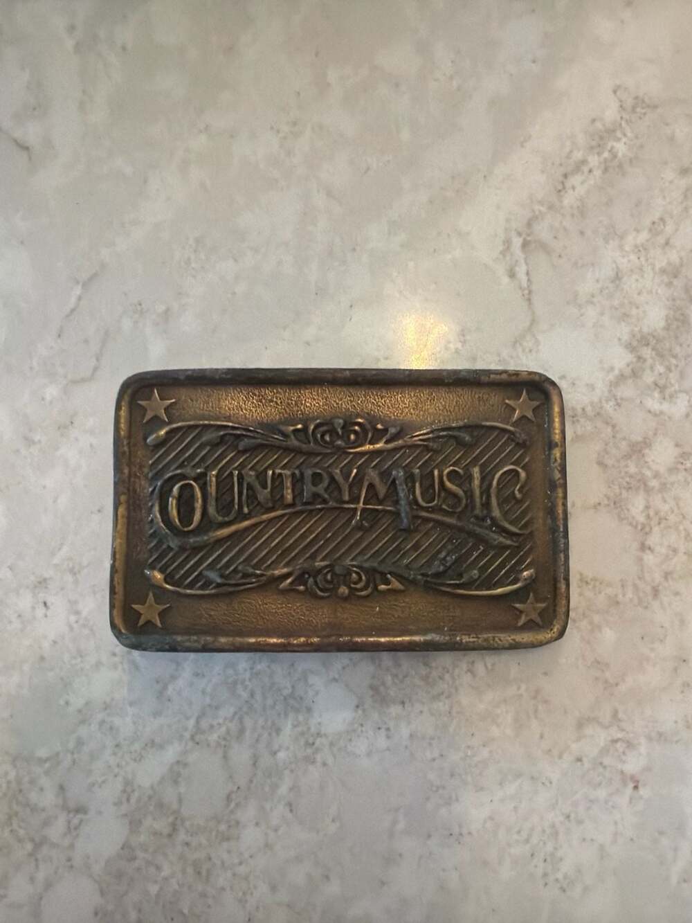 Bergamot Brass Works Vintage 1970s Country Music Western Belt Buckle